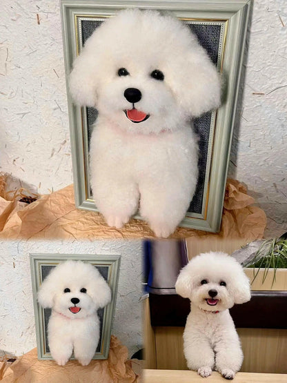 Custom Framed Felted Dog