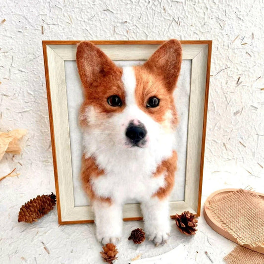 Custom Framed Felted Dog