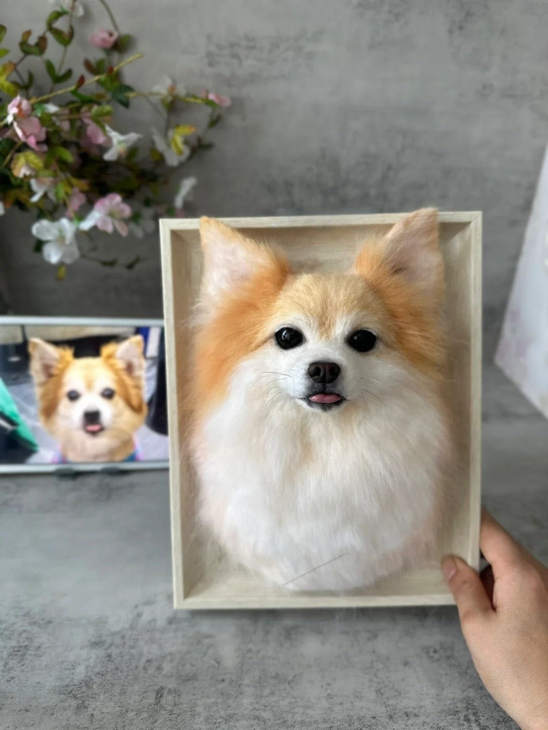 Custom Framed Felted Dog