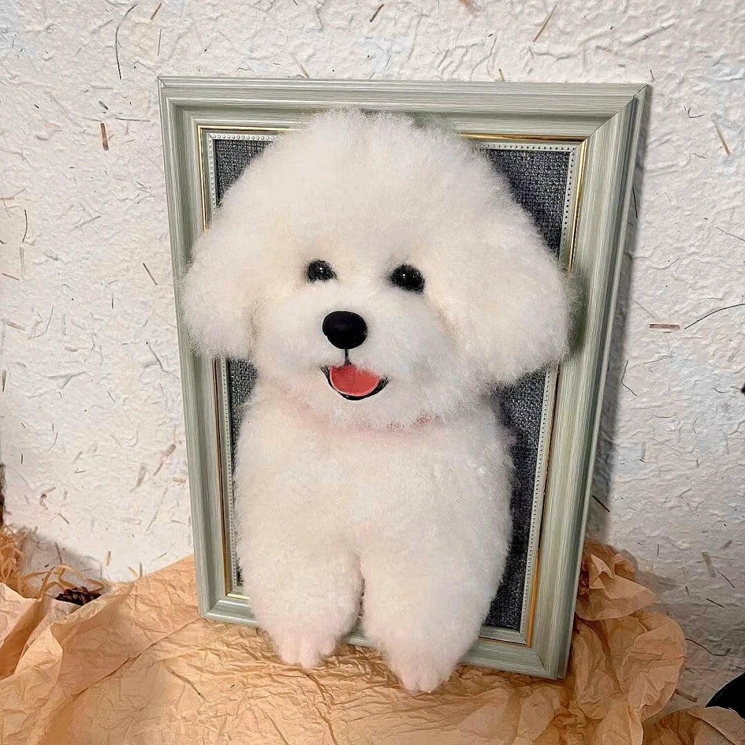 Custom Framed Felted Dog