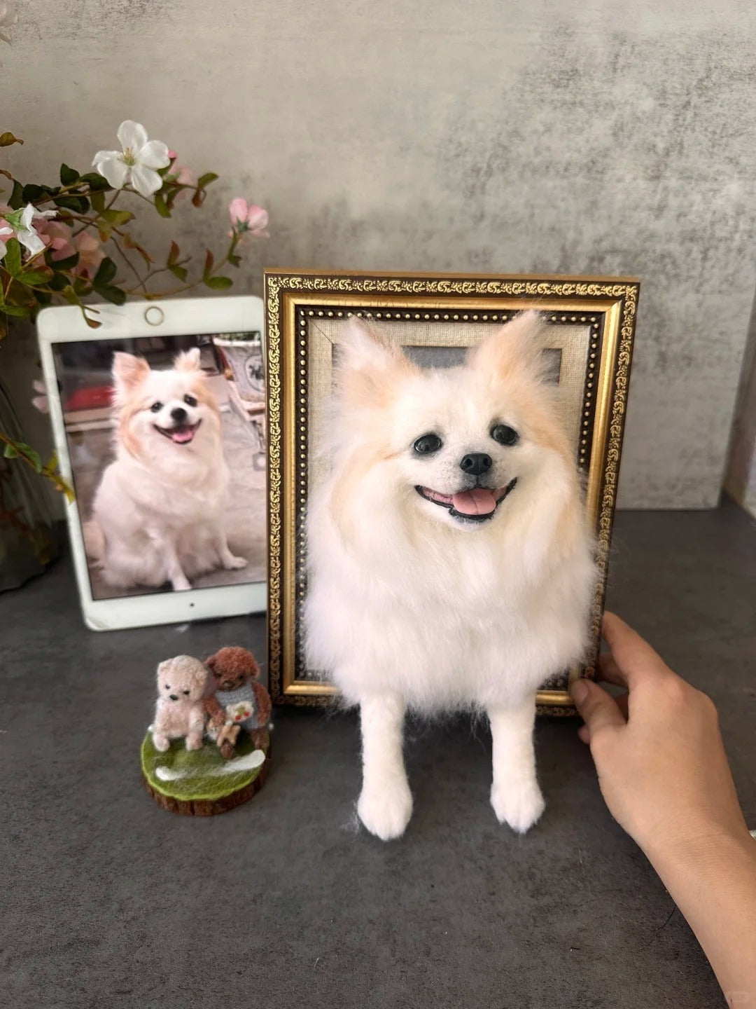 Custom Framed Felted Dog