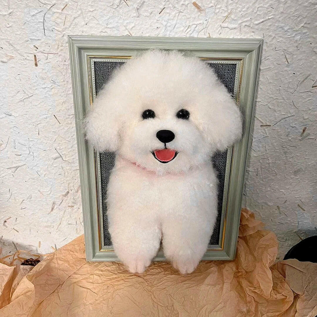 Custom Framed Felted Dog