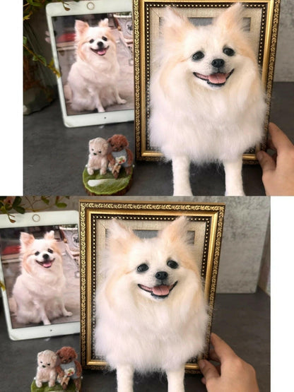 Custom Framed Felted Dog