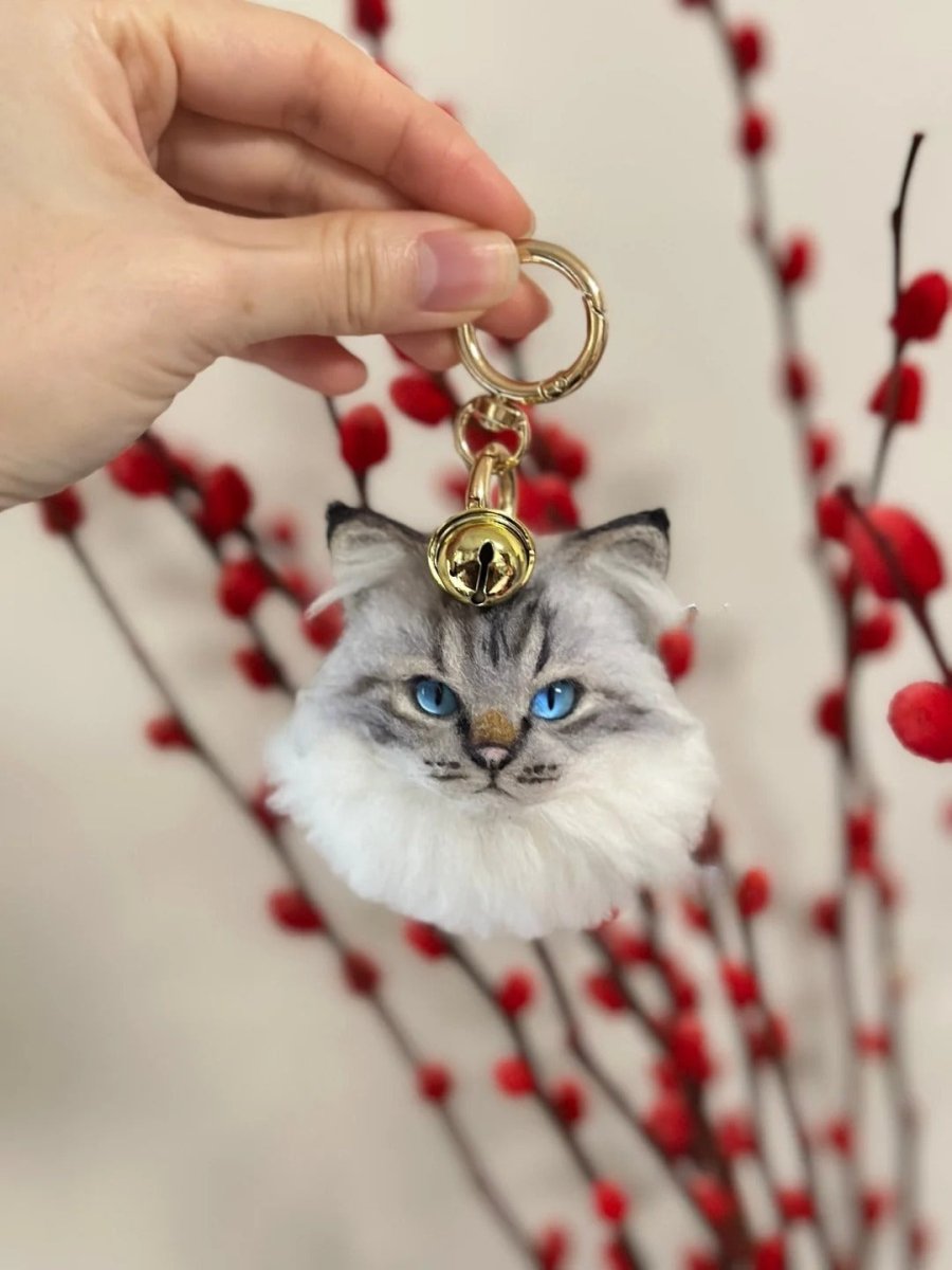 Custom Felted Cat Keychain