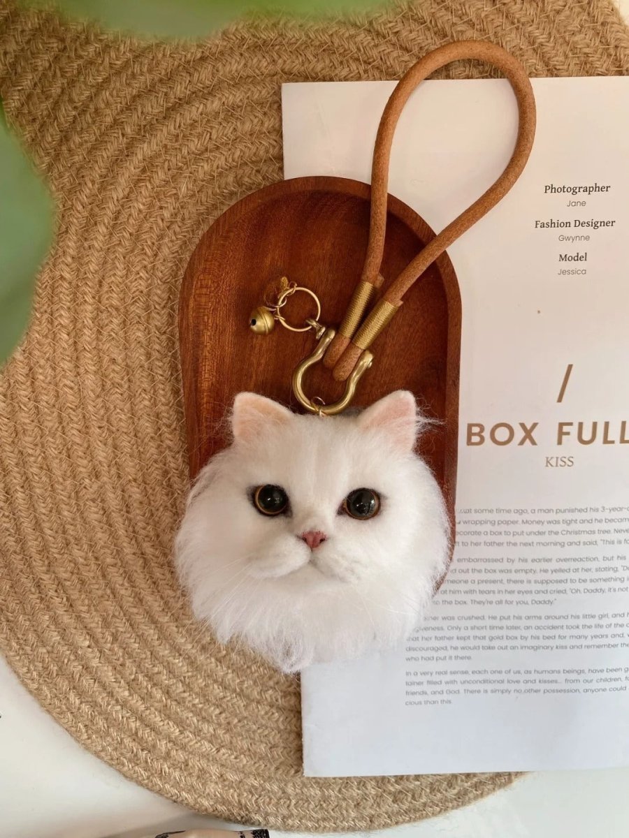 Custom Felted Cat Keychain