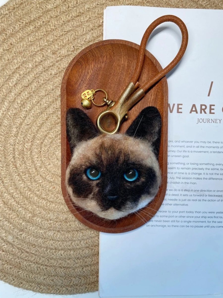 Custom Felted Cat Keychain