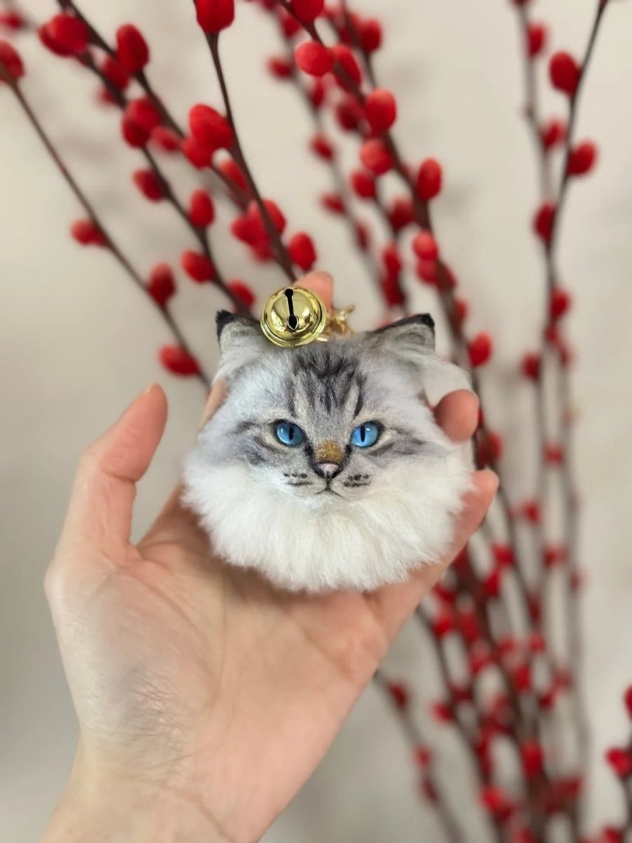 Custom Felted Cat Keychain