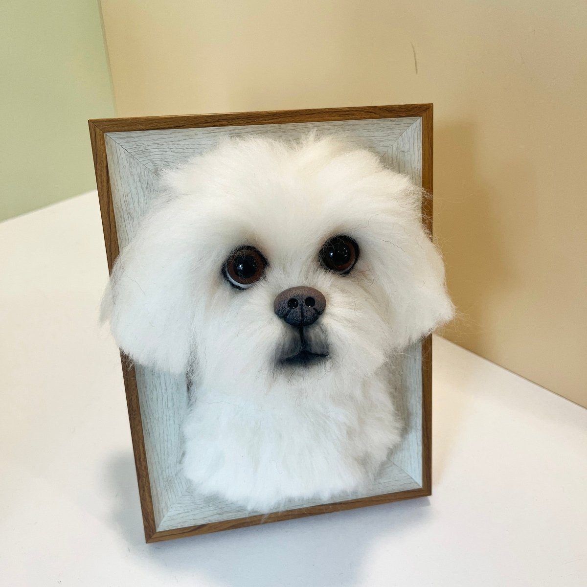 Custom Framed Felted Dog