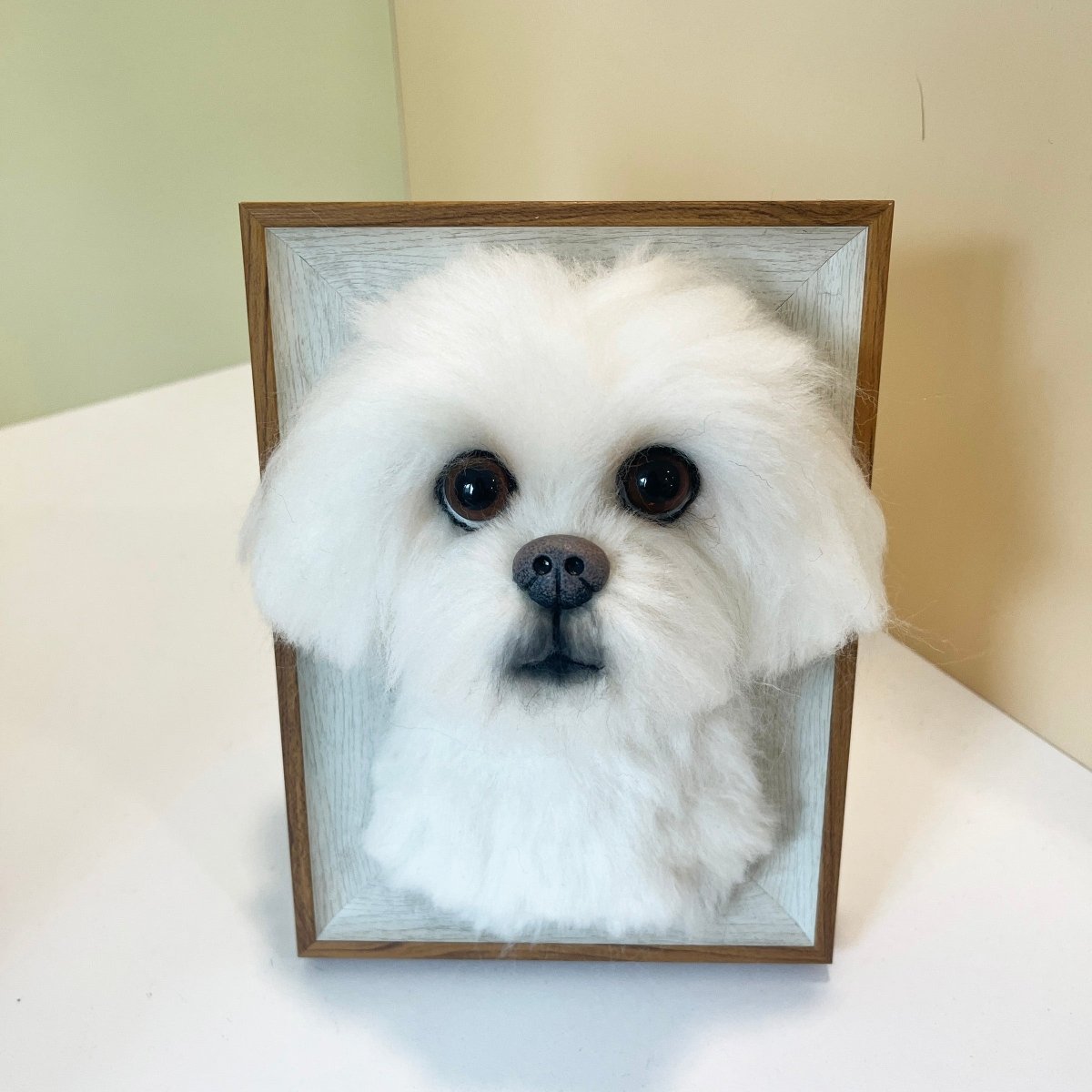 Custom Framed Felted Dog