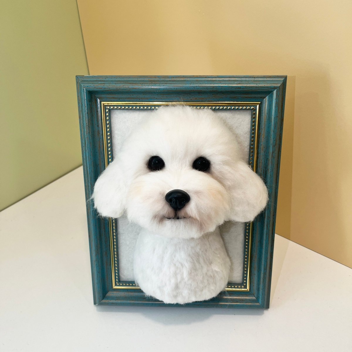 Custom Framed Felted Dog