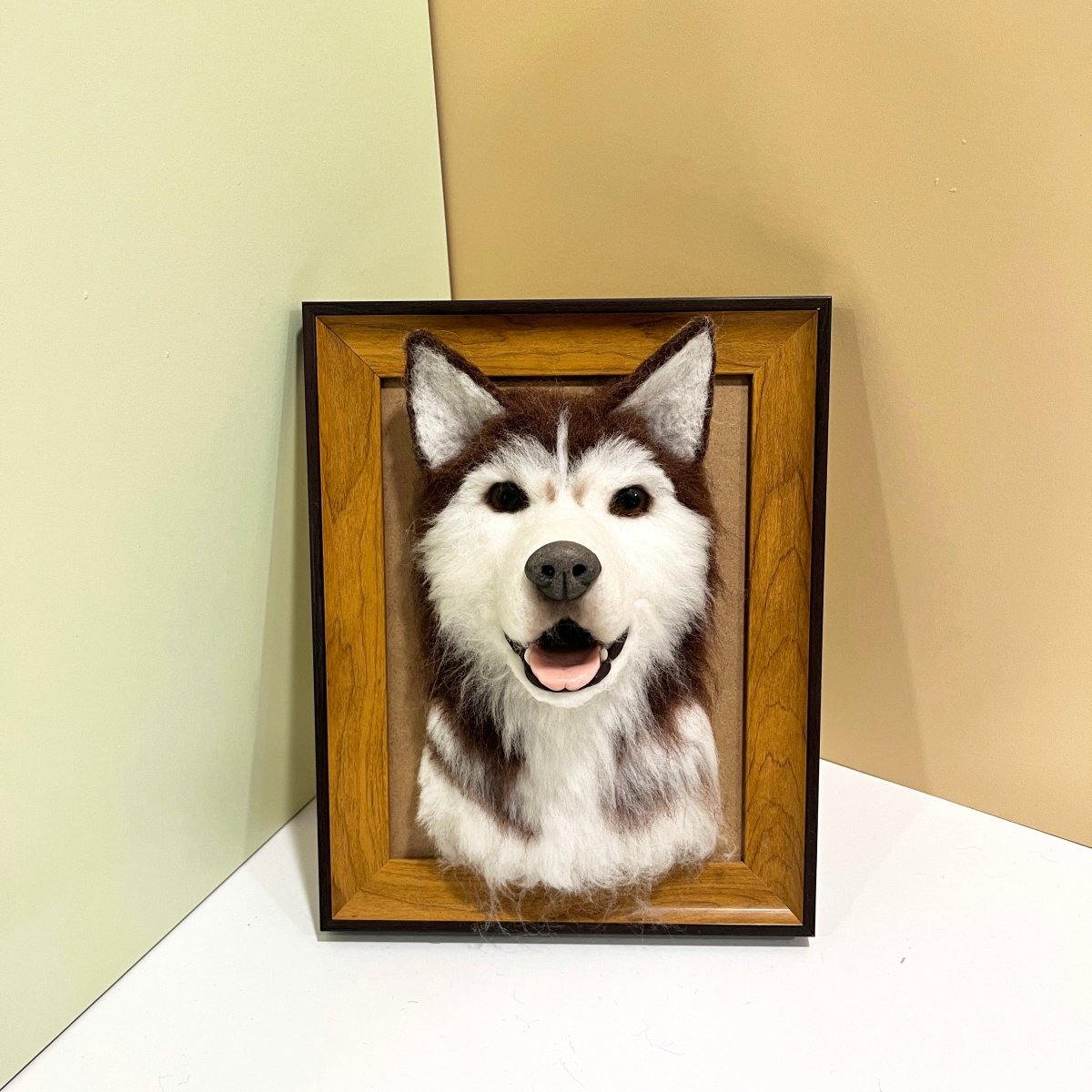 Custom Framed Felted Dog