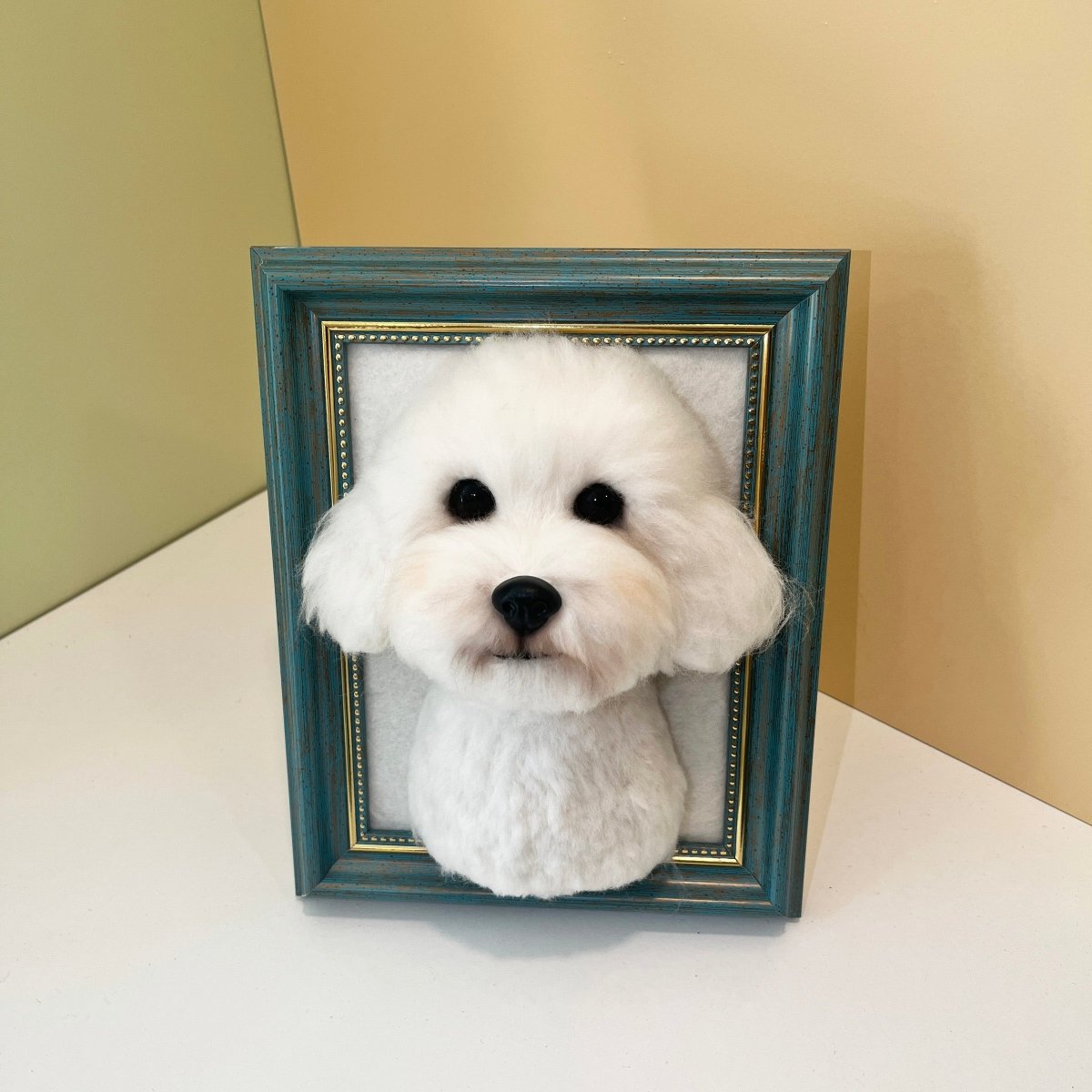 Custom Framed Felted Dog